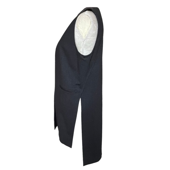 Cabi Women’s Drafting Charcoal Grey Vest Size S Step Hem Side Slits Lagenlook - Picture 8 of 13
